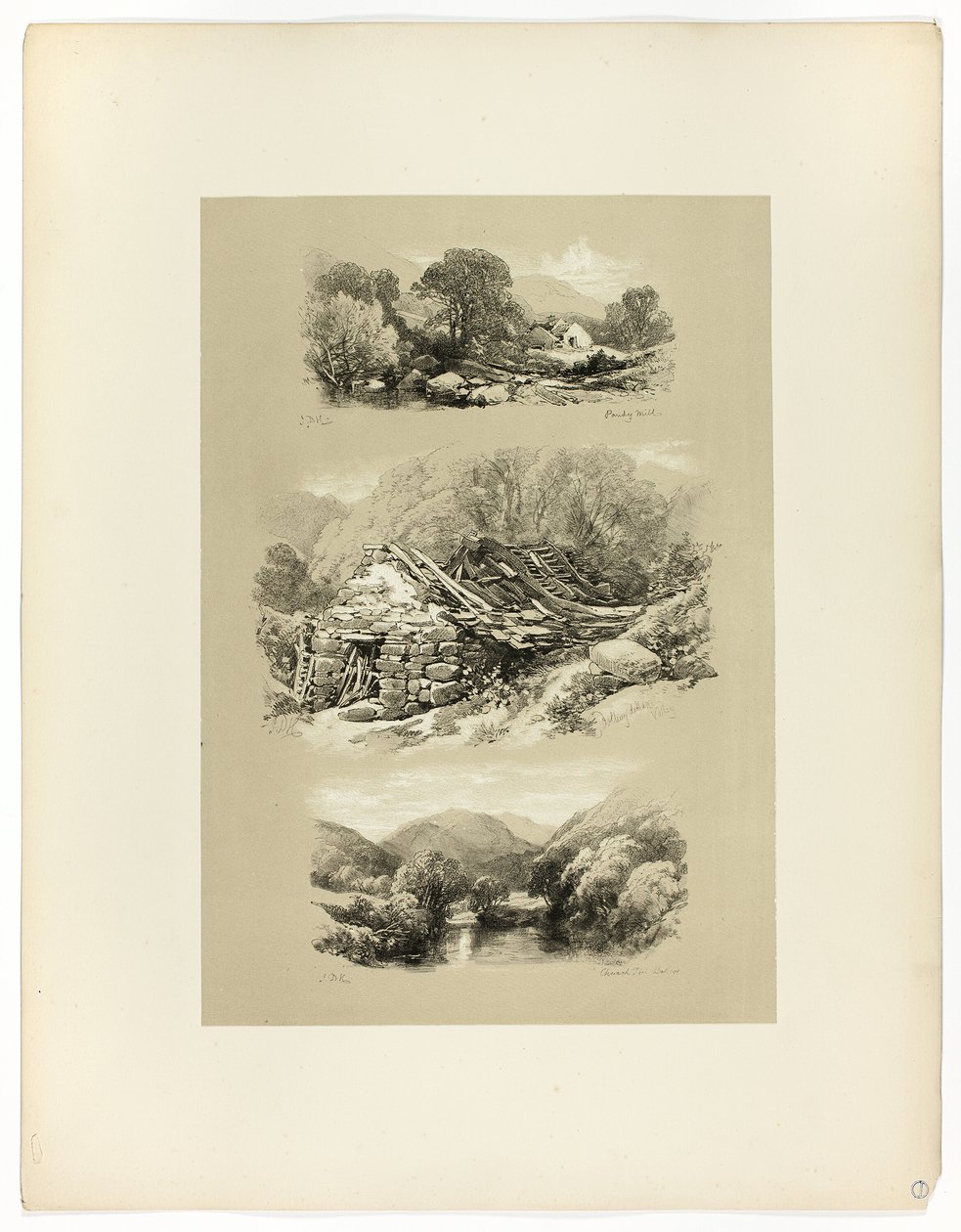 Pandy Mill, Church Pool, e um outro assunto, de Pitorescas Seleções de James Duffield Harding
