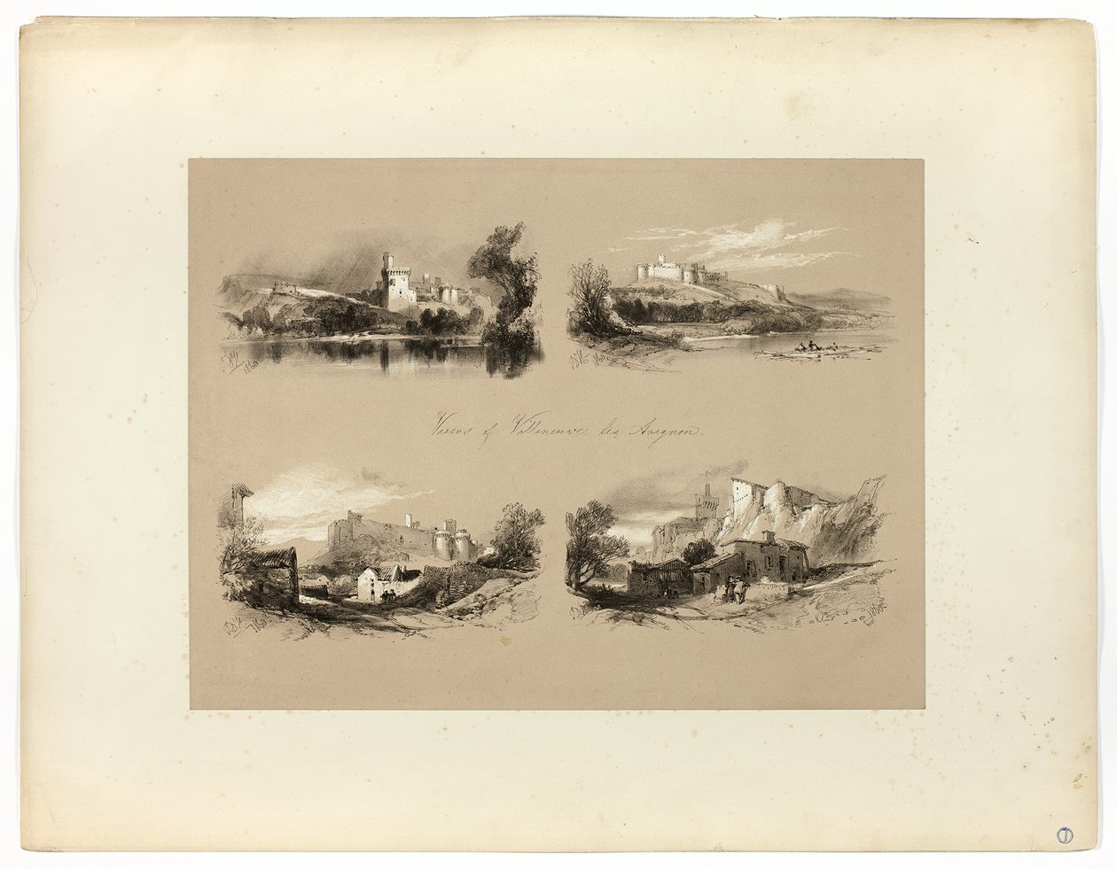 Vistas de Villeneuve les Avignon, de seleções pitorescas de James Duffield Harding
