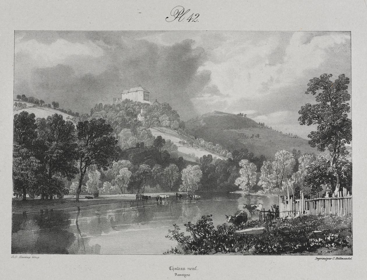Viagens pitorescas e românticas pela antiga França. Auvérnia: Château Neuf de James Duffield Harding
