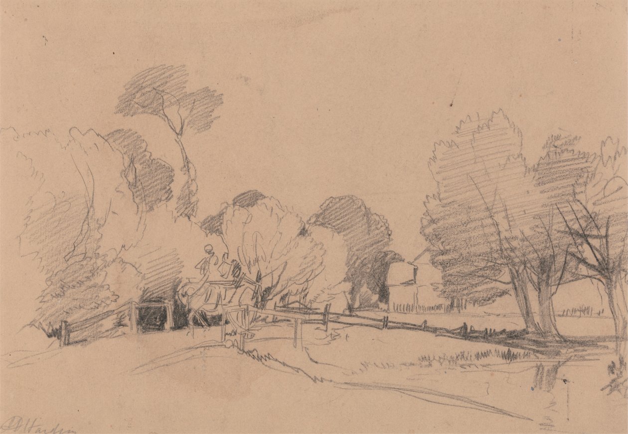 Salgueiros por uma Corrente, Ponte de Passagem de Cavalos e Carrinhos de James Duffield Harding