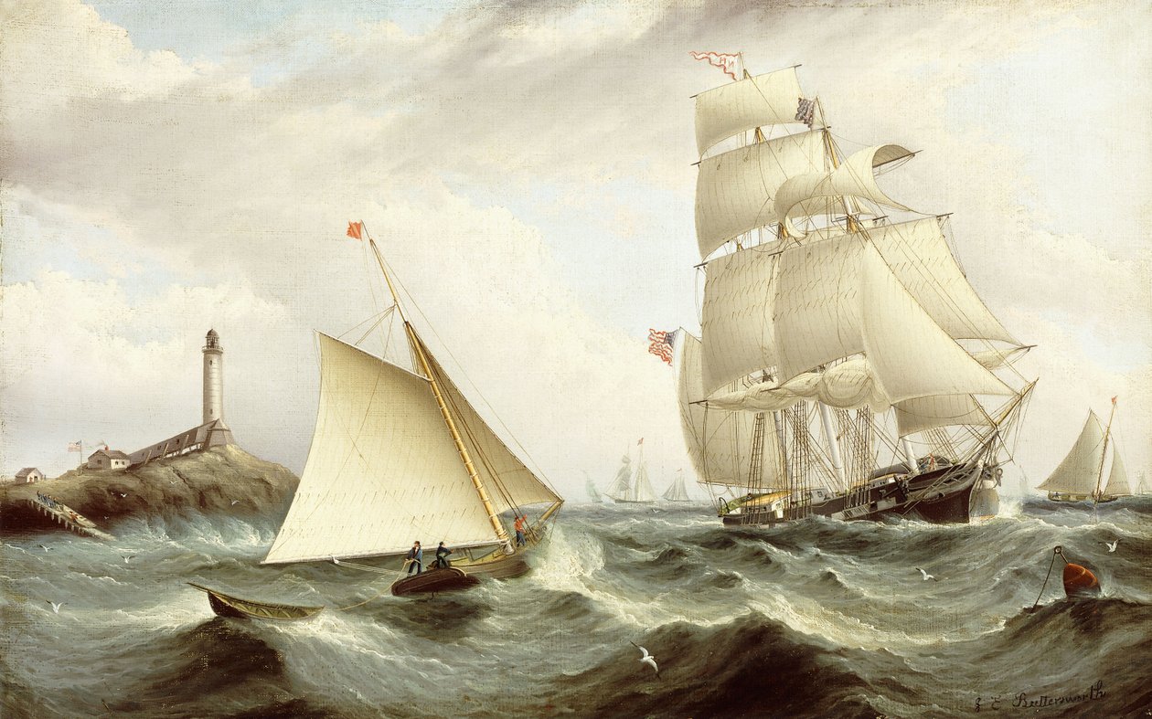 Pegando a Ilha Piloto de Shoals, New Hampshire, de James E. Buttersworth