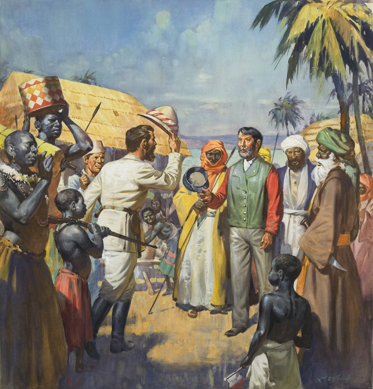 "Dr. Livingstone, I presume..." (guache sobre papel) de James Edwin McConnell