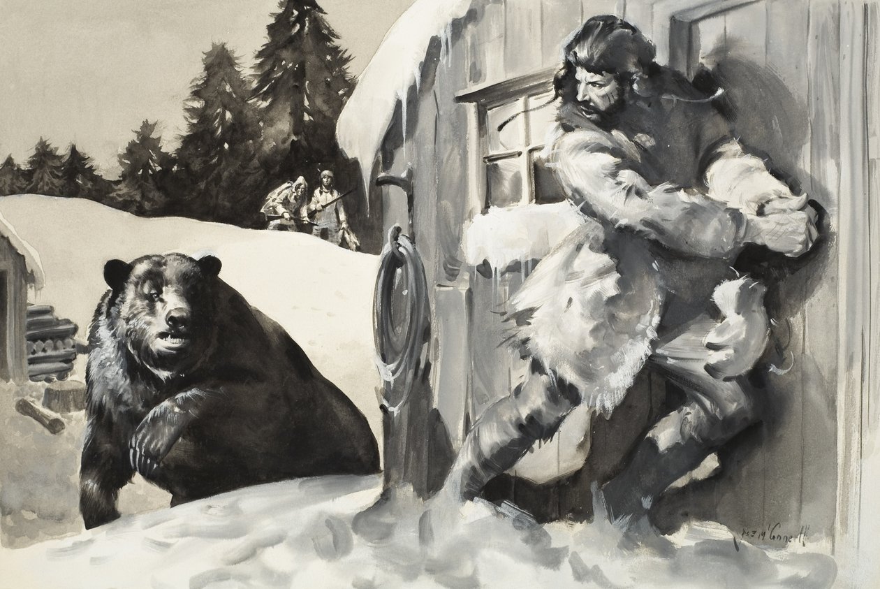 Urso pardo (guache sobre papel) de James Edwin McConnell