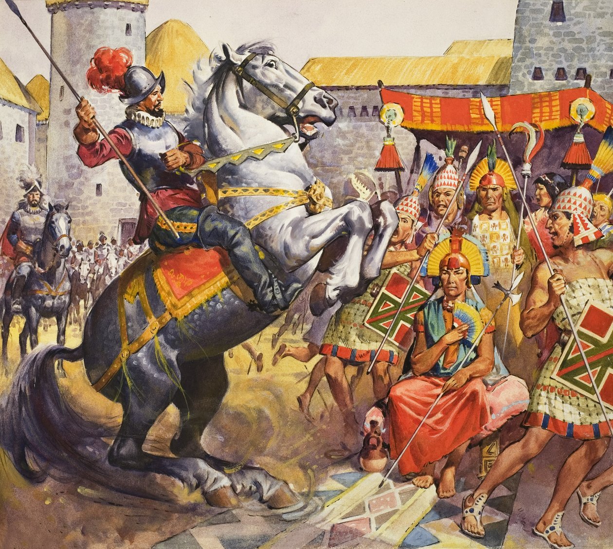 Incas (guache sobre papel) de James Edwin McConnell