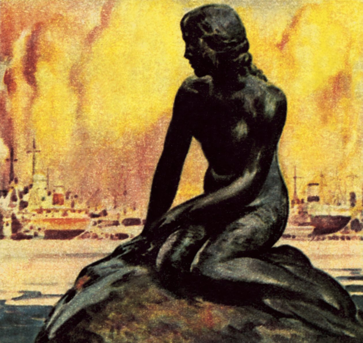 Estátua da Pequena Sereia em Copenhaga de James Edwin McConnell