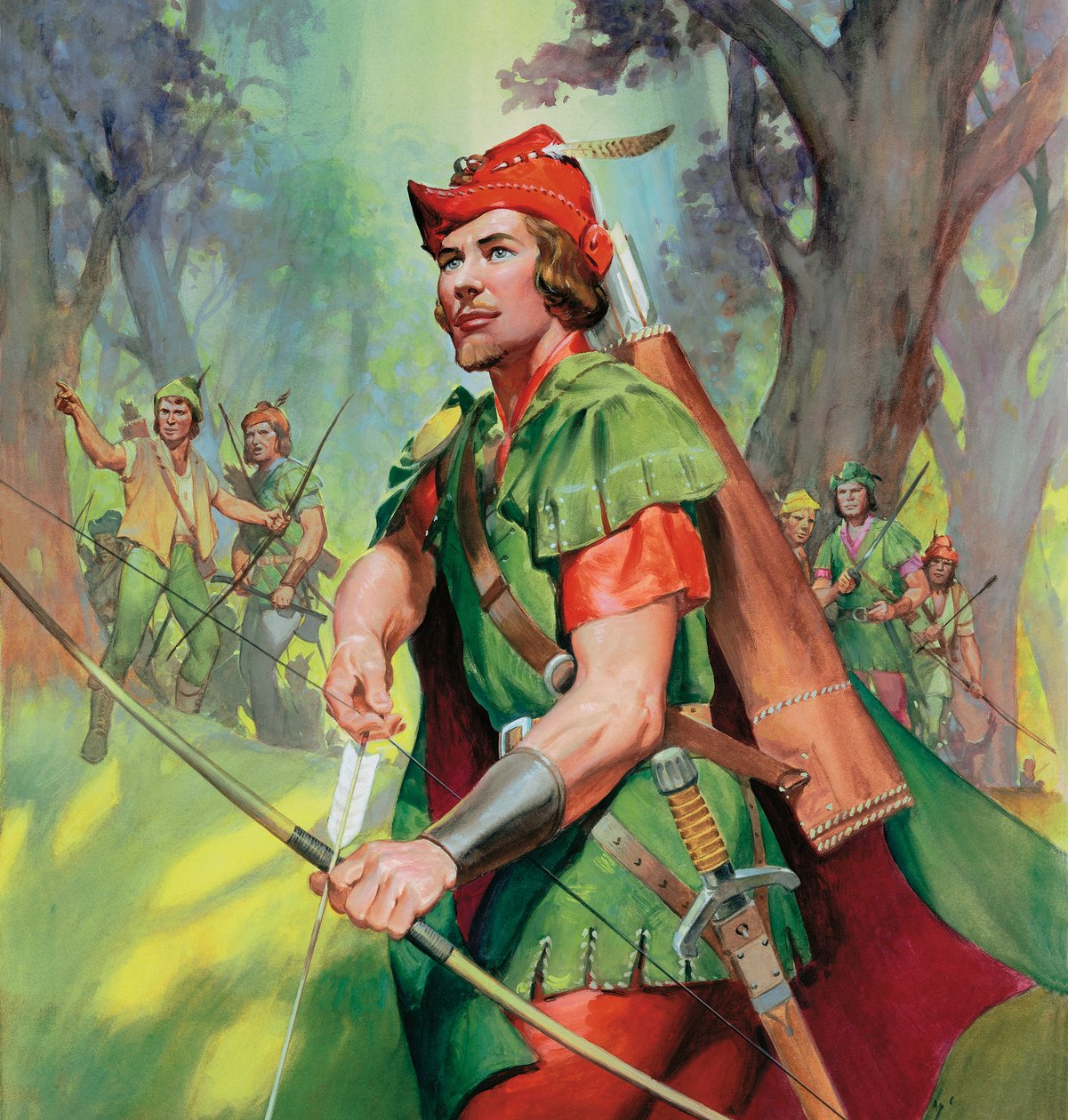 Robin dos Bosques (guache sobre papel) de James Edwin McConnell