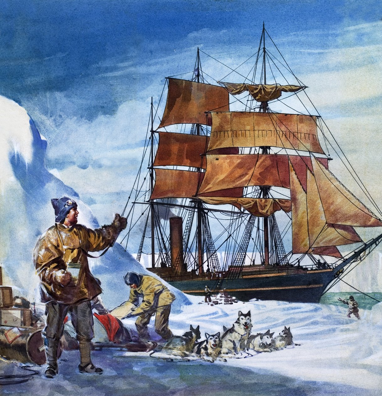 O Terra Nova na Antárctida (guache sobre papel) de James Edwin McConnell