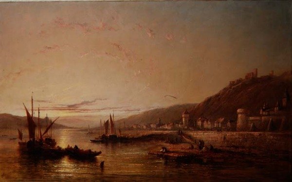 Barcos de Pesca ao Pôr-do-Sol de James Edwin Meadows