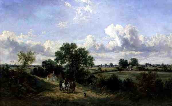Voltando de Colheita, Suffolk (óleo sobre tela) de James Edwin Meadows