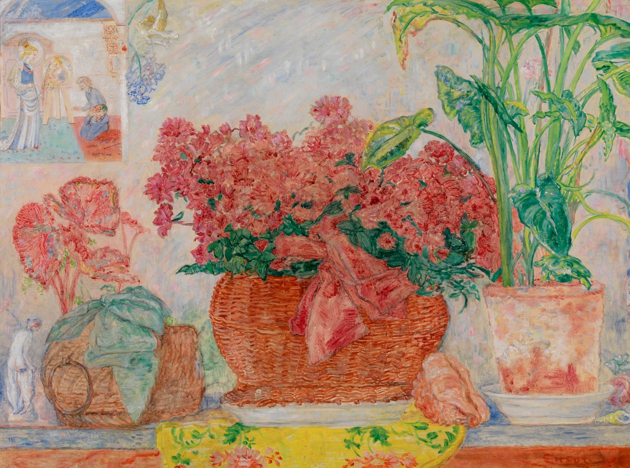Azaleas, c.1920-30 (óleo sobre tela) de James Ensor