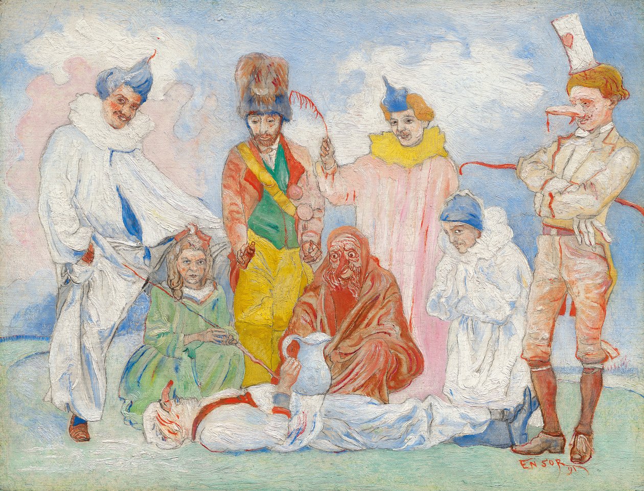 Batismo de máscaras, 1891. de James Ensor