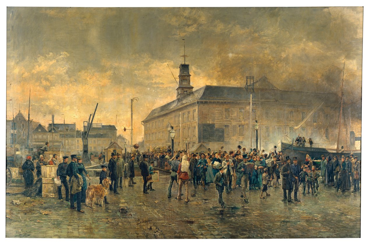 Emigrantes belgas (óleo sobre tela) de James Ensor