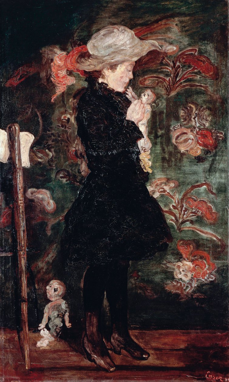 Criança com boneca (Madchen mit Puppe) de James Ensor