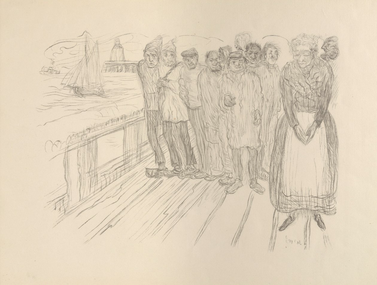 Os pescadores (Os miseráveis) de James Ensor
