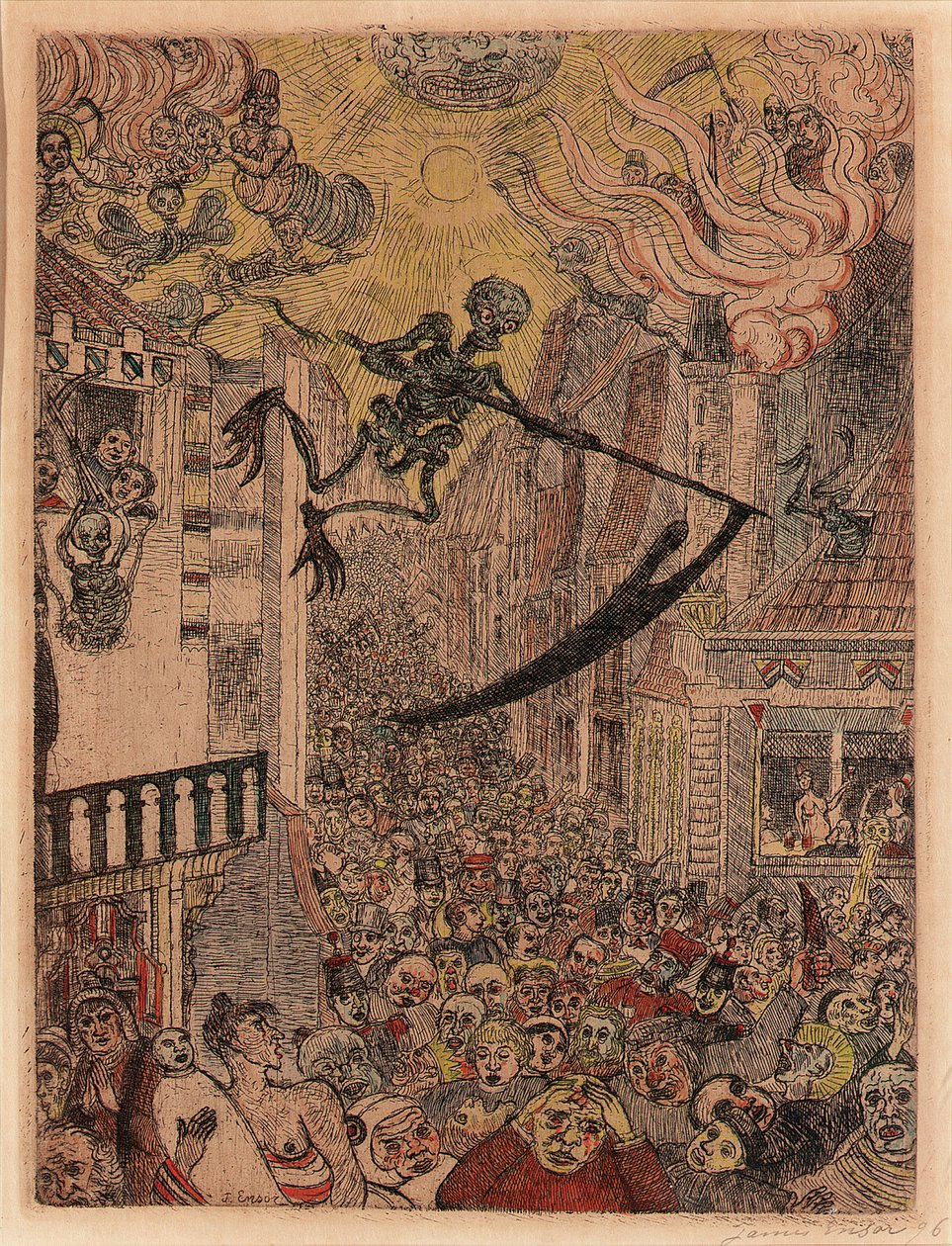 Morte em Perseguição do Rebanho de Humanos de James Ensor