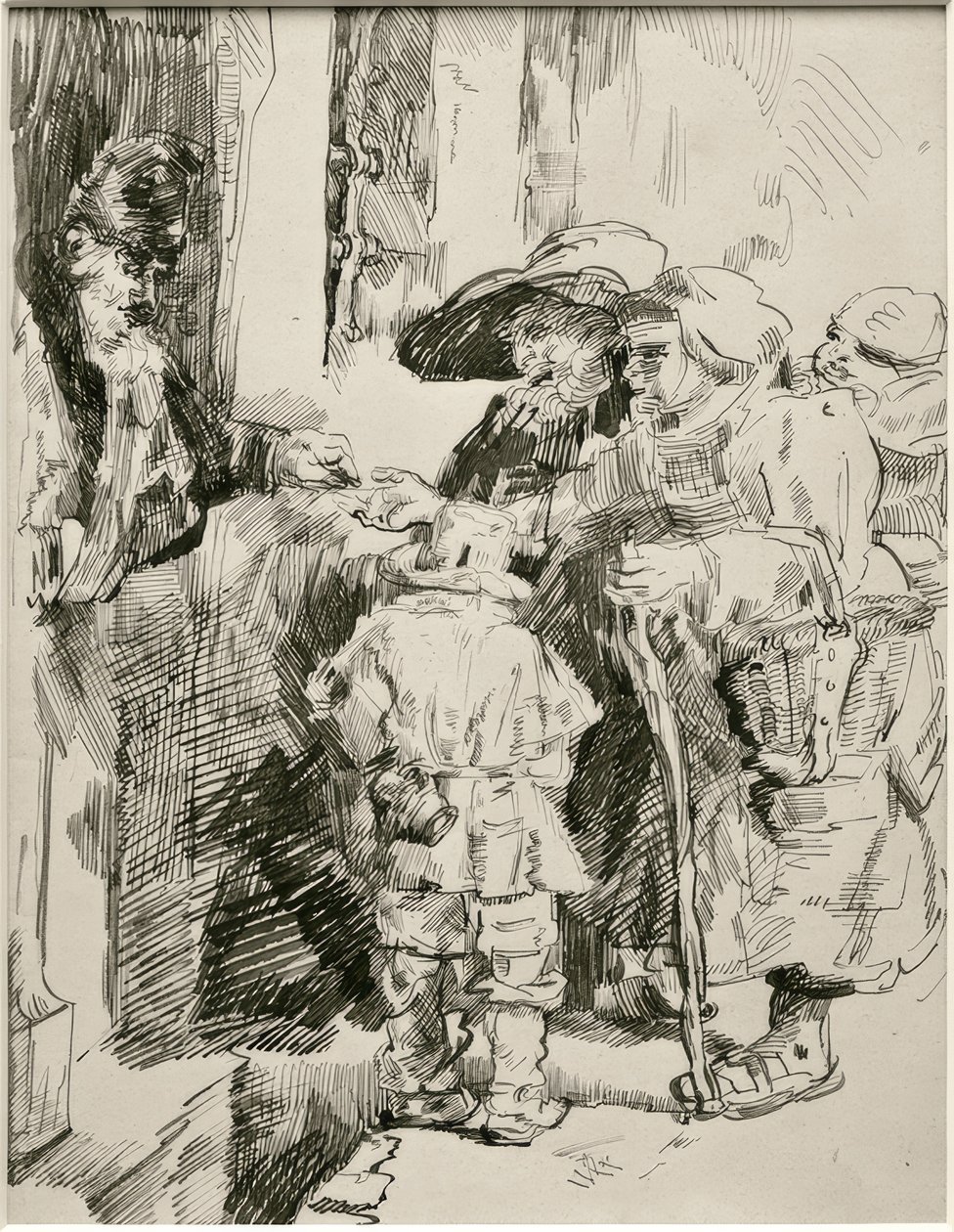 Os mendigos na porta da frente de James Sidney Ensor