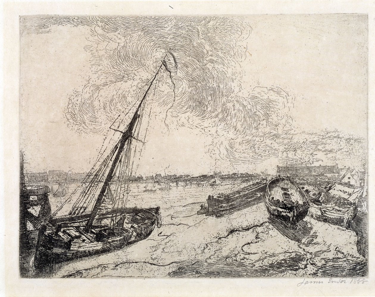 Barcos encalhados de James Ensor