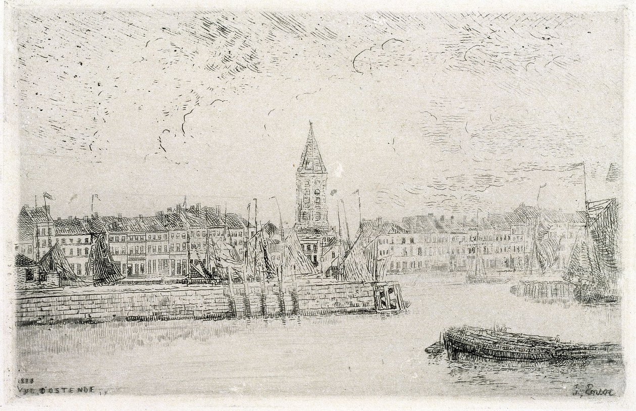 Vista de Ostende, a leste de James Ensor