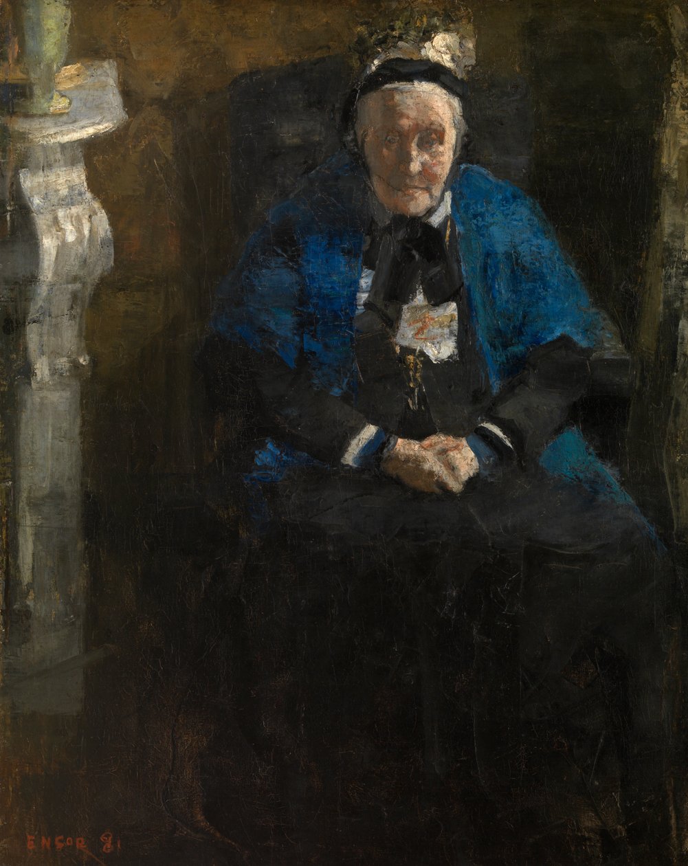 Senhora com lenço azul de James Ensor