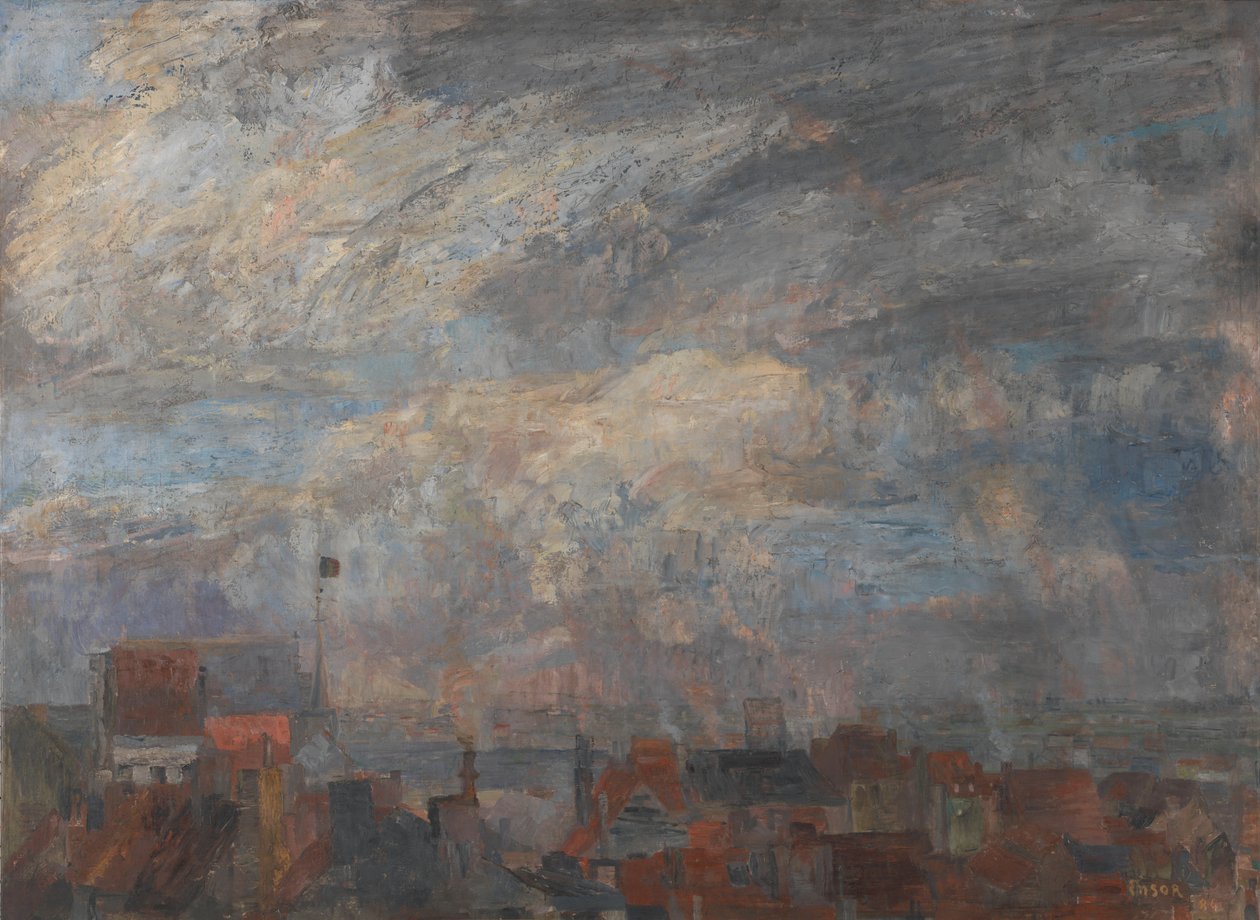 Grande vista sobre os telhados de Ostende de James Ensor