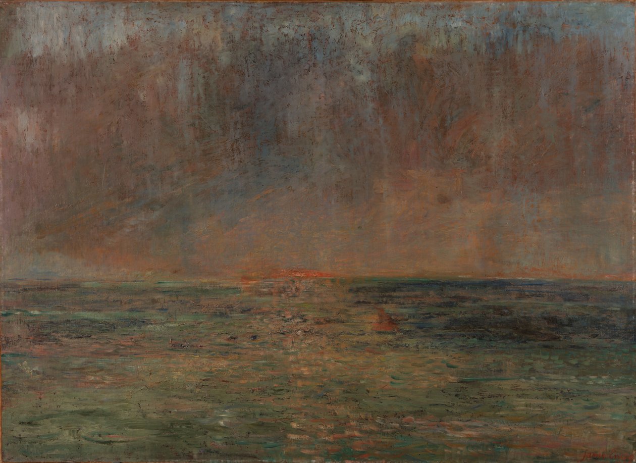 Grande paisagem marítima - Pôr-do-sol de James Ensor