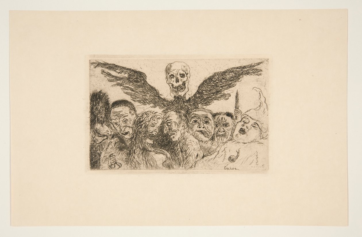 Les septs p?ch?s capitaux domin?s par la mort (Os Sete Pecados Mortais Dominados pela Morte), da carteira Les p?ch?s capitaux (Os Pecados Mortais) de James Ensor