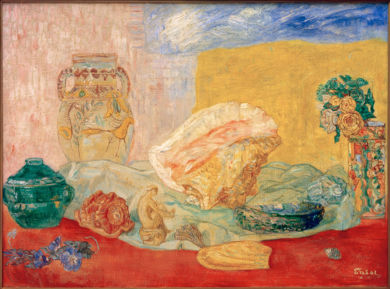 Conchas, Rosas e Vasos de James Sidney Ensor