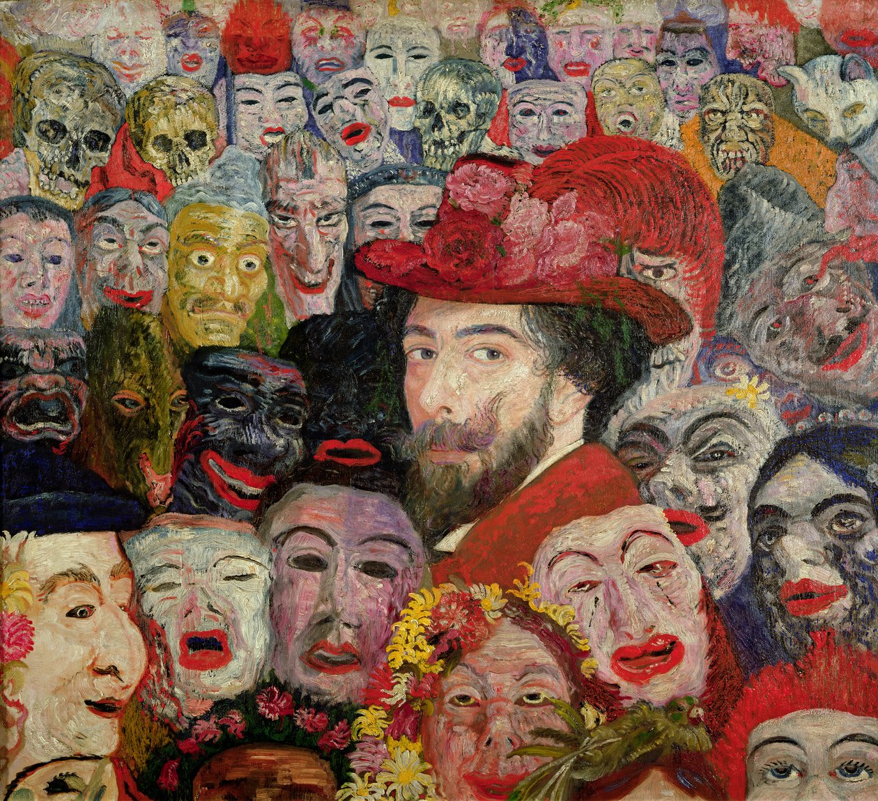 O Meu Retrato Cercado por Máscaras de James Ensor