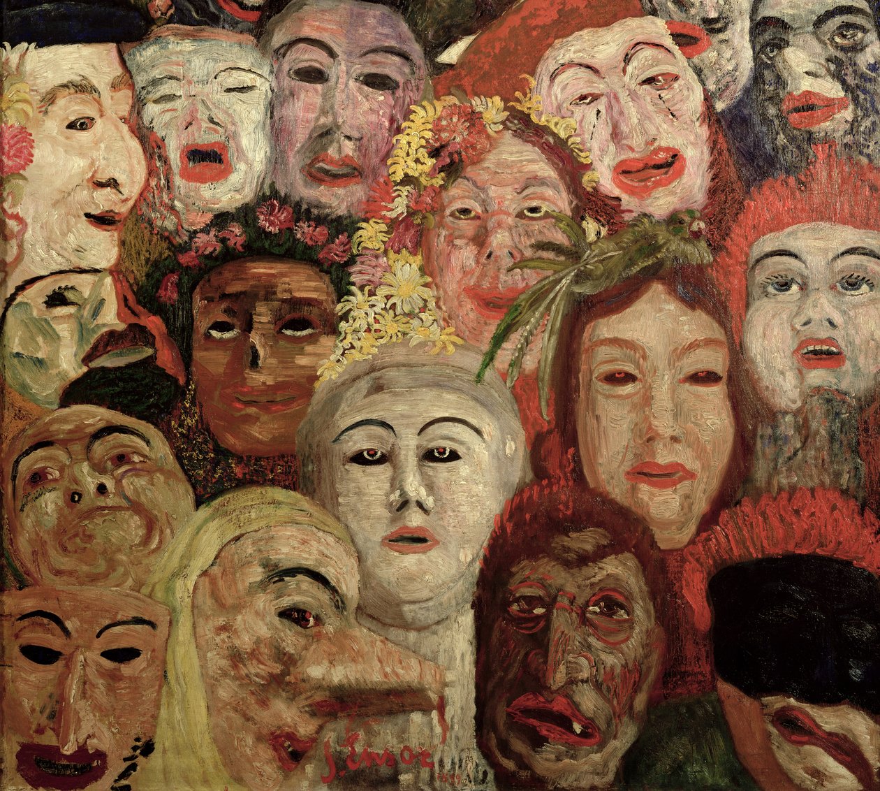O Meu Retrato Cercado por Máscaras de James Ensor