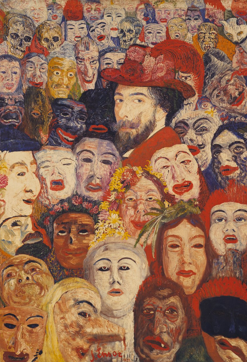 O meu retrato rodeado de máscaras de James Ensor