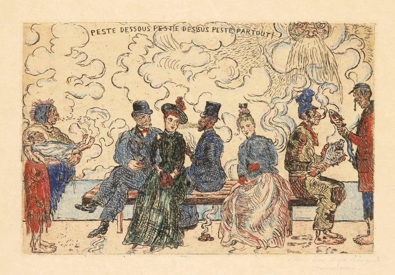 Peste dessous, Peste dessus, Peste partout (Poluição por baixo, Poluição por cima, Poluição por toda a parte) de James Ensor