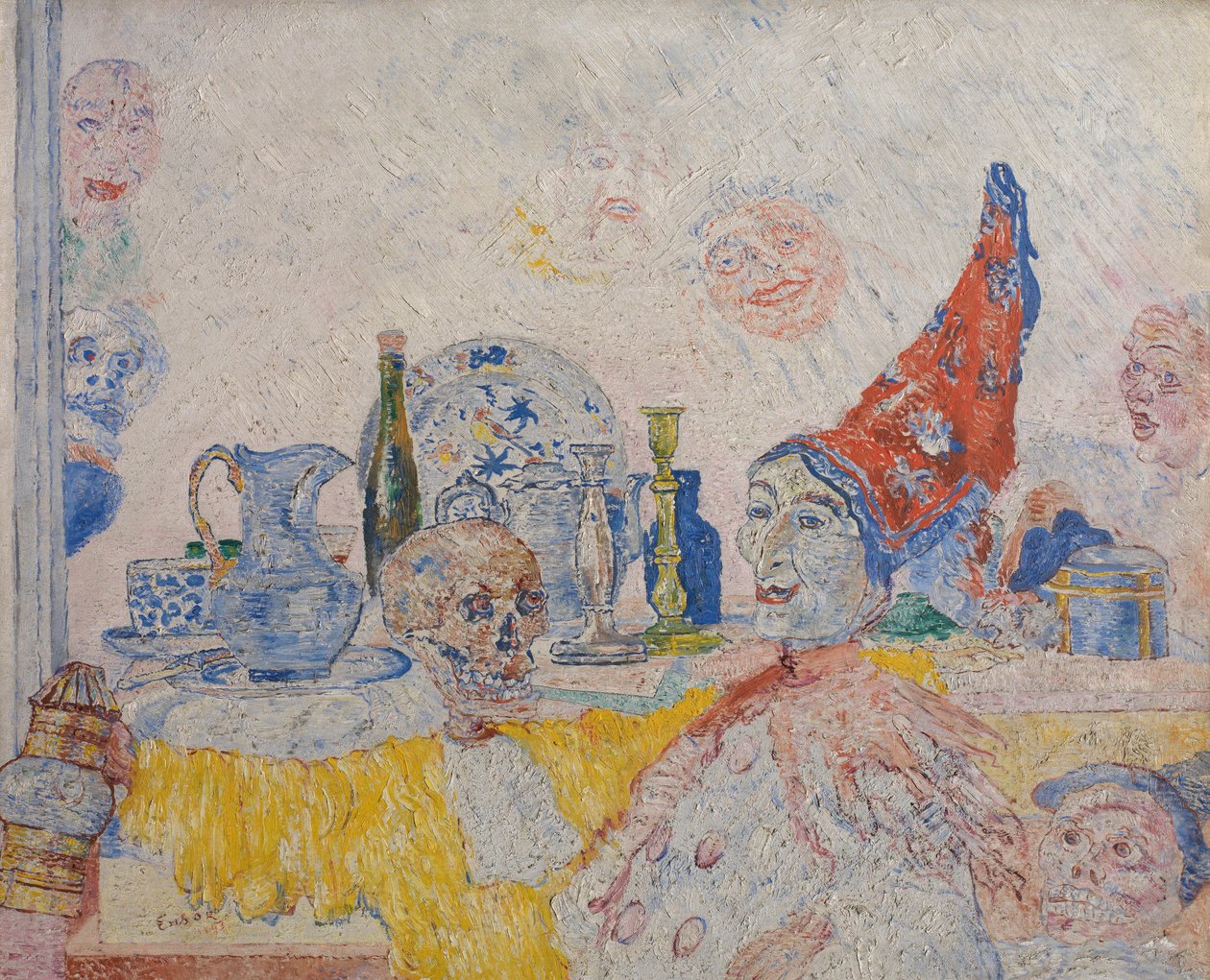 Pierrot esqueleto numa toga amarela de James Ensor