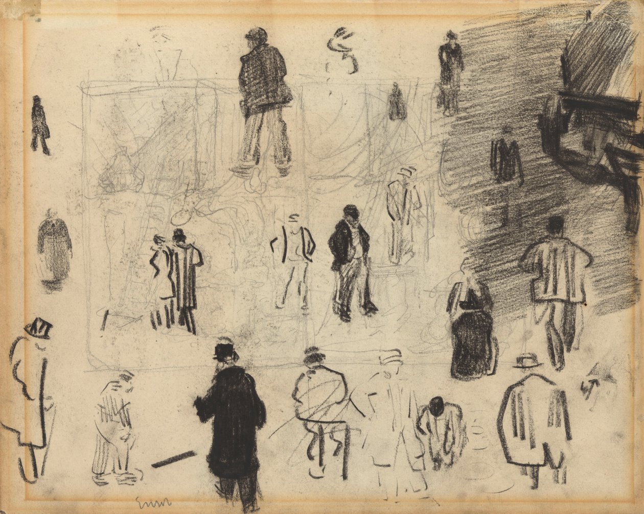Recto: carrinho de mão e figuras de James Ensor