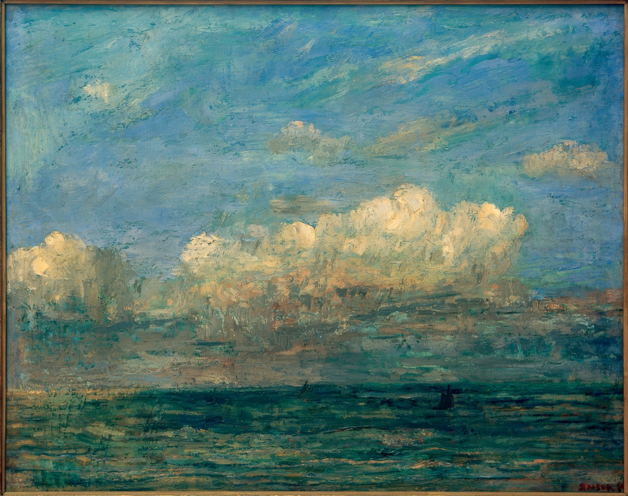 Pedaço de lago com nuvem branca de James Sidney Ensor