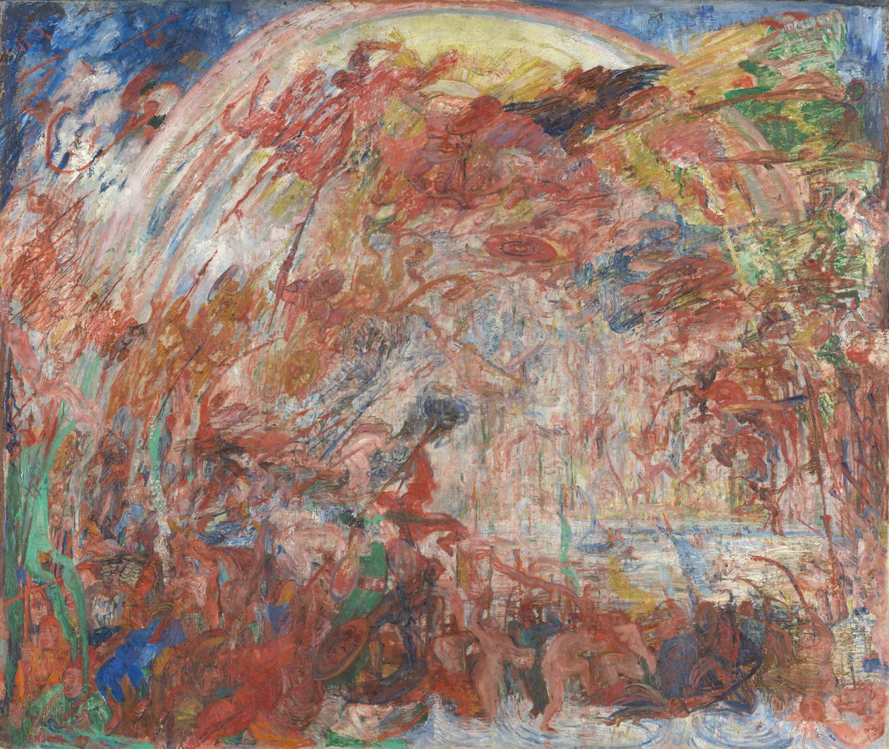 A queda dos anjos rebeldes de James Ensor