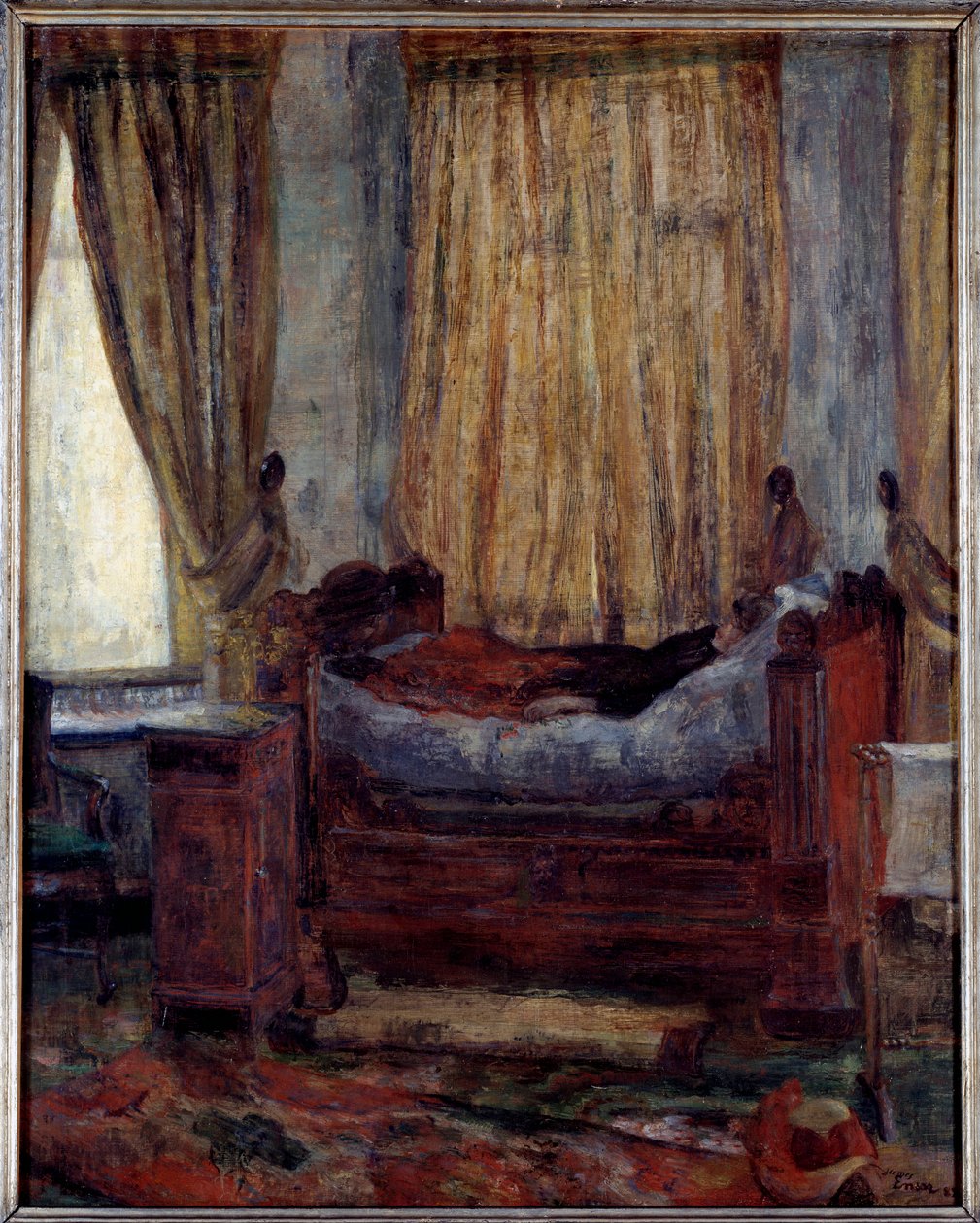 A senhora em perigo. Pintura por James Ensor (1860-1949) Ec. Bel de James Ensor