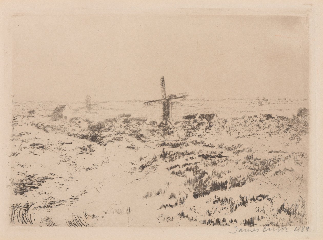 O moinho de vento de Mariakerke de James Ensor
