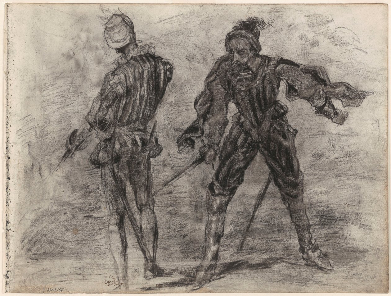 Dois nobres espanhóis com espadas (vista frontal, vista traseira) de James Ensor