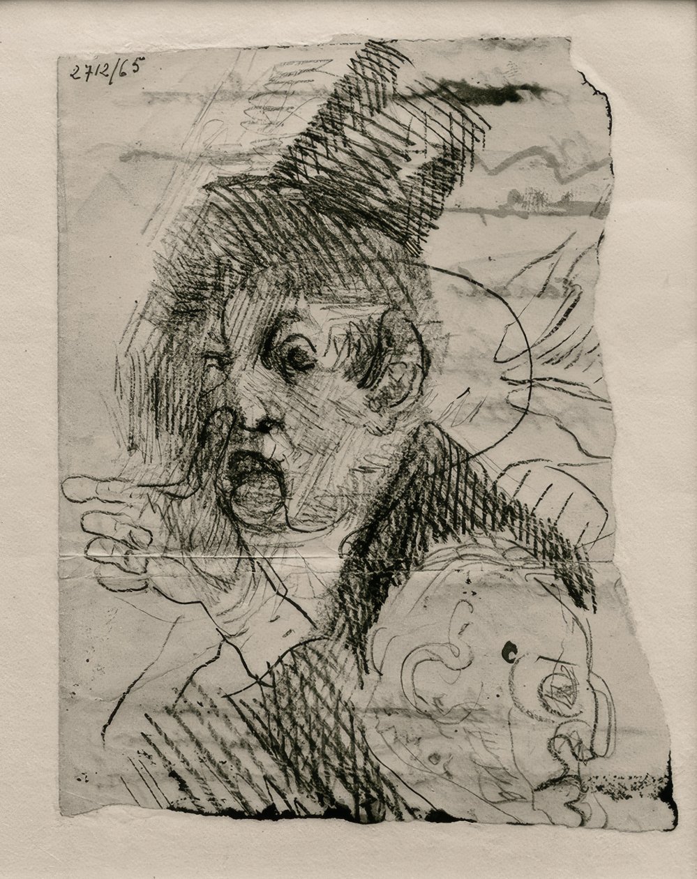 Duas cabeças e uma mão. de James Sidney Ensor