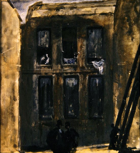 Cena da rua, c.1910 (gouache no papel) de James Ferrier Pryde