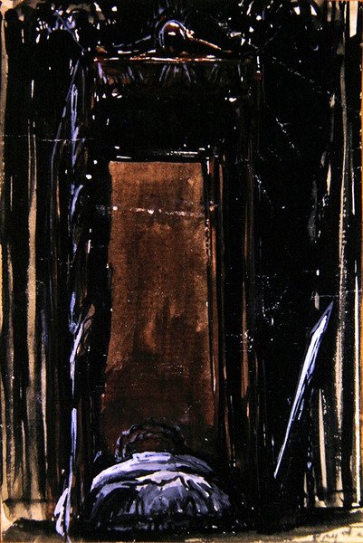 The Bed, c.1909 (tinta e guache sobre papel) de James Ferrier Pryde
