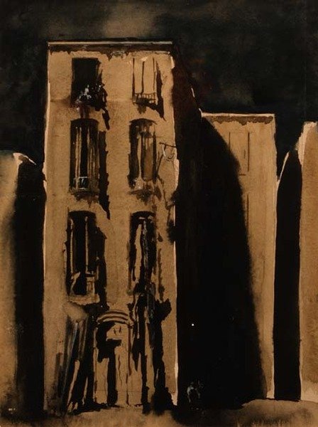 The Slum, c.1911 (aquarela) de James Ferrier Pryde