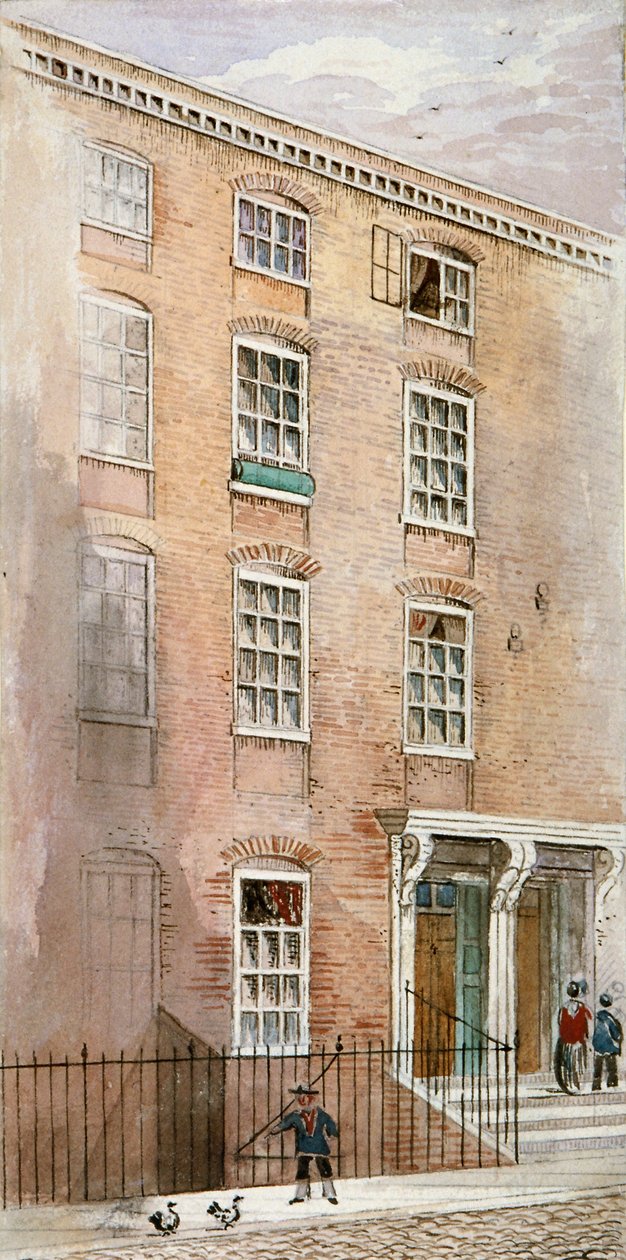 Casas em Crane Court, perto de Fleet Street, City of London, 1840.                               de James Findlay