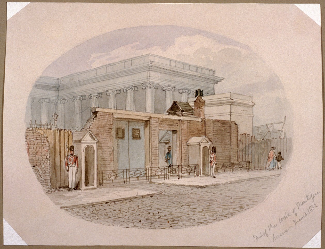 Parede de Montague House, Museu Britânico, Londres, 1852 de James Findlay