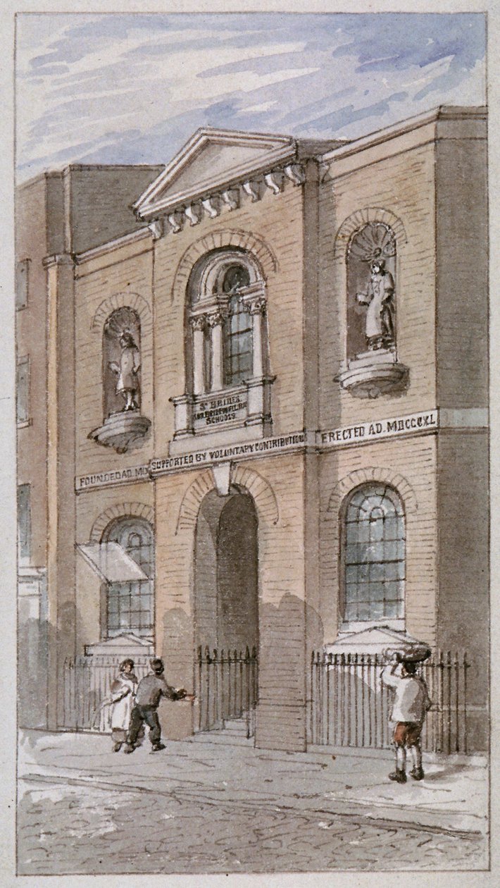 Escolas de St Bride, Bride Lane, Cidade de Londres, 1840 de James Findlay