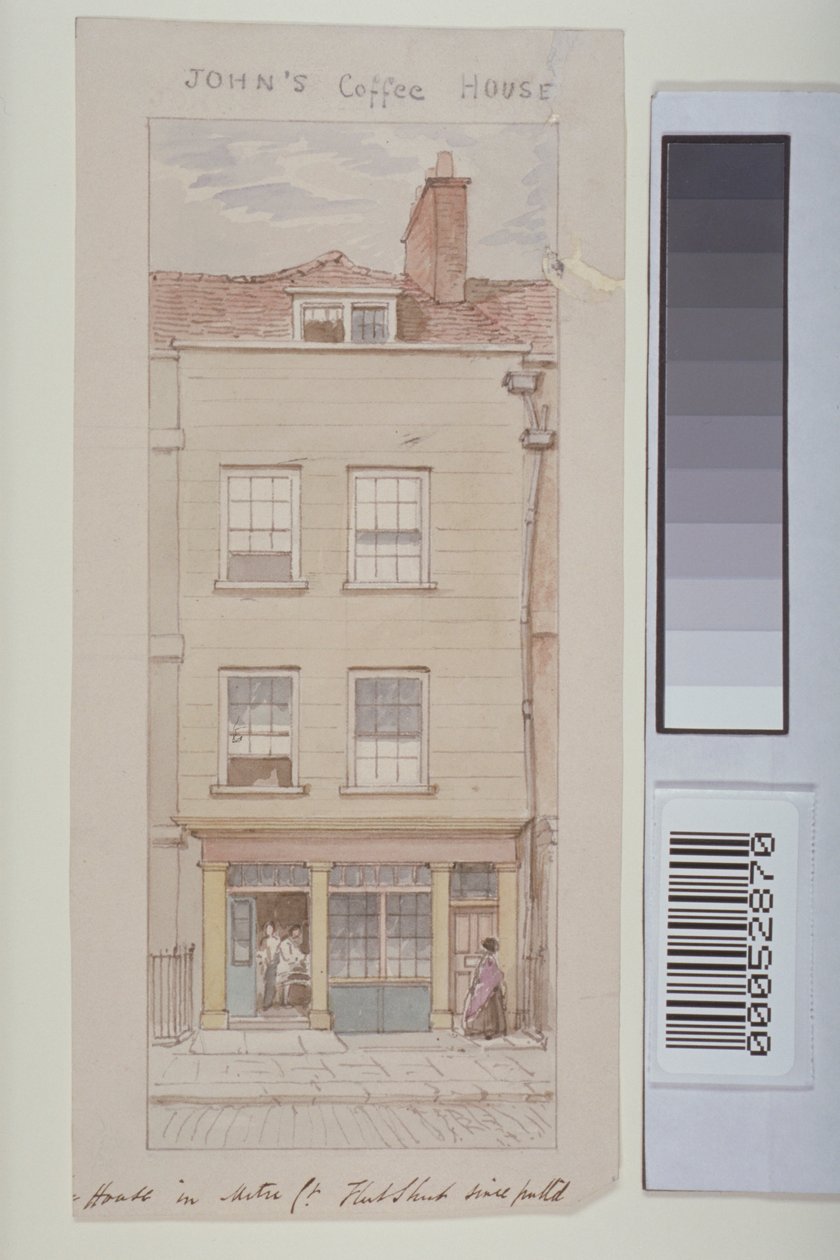 Vista, mitre, corte, frota, rua, mostrando, john&39;s, café, casa, c.1850 de James Findlay