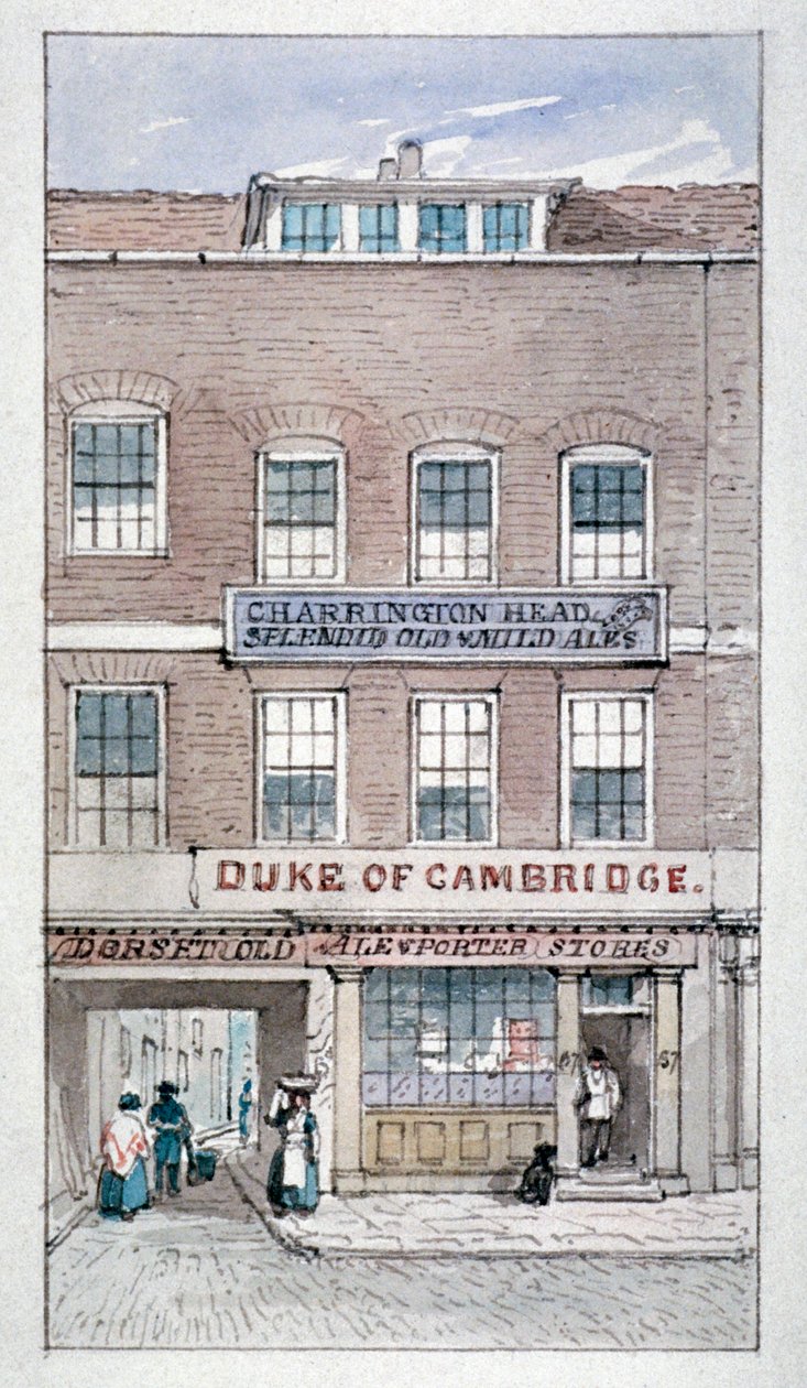 Vista da Taberna do Duque de Cambridge, Shoe Lane, City of London, c1840.                     de James Findlay