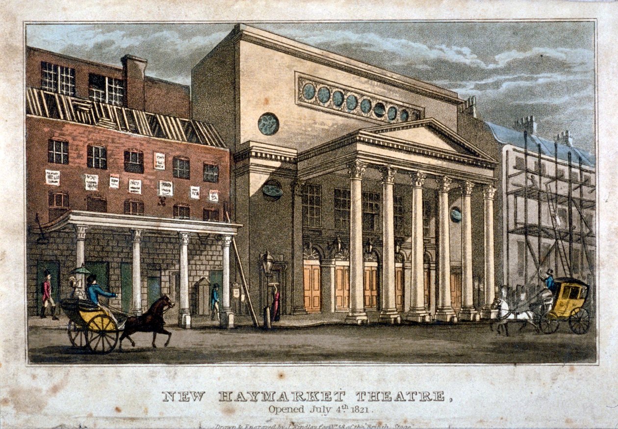 Vista do Haymarket Theatre, Westminster, Londres, 1821.                                             de James Findlay