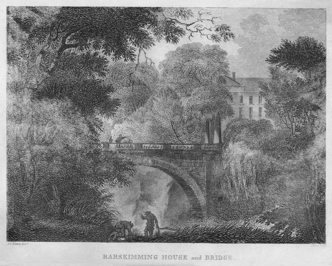 Casa e ponte de Barskimming, 1804 de James Fittler