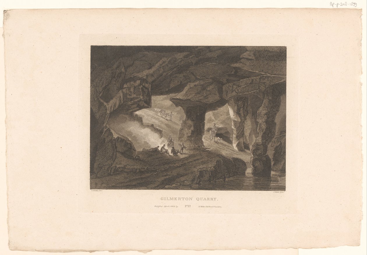 Vista da Pedreira Gilmerton, perto de Edimburgo Gilmerton Quarry (título no objeto) de James Fittler